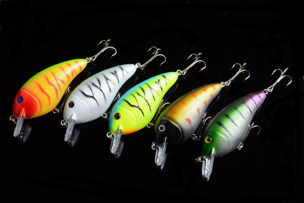 5x 8.5cm Popper Crank Bait Fishing Lure Lures Surface Tackle Saltwater - Outbackers