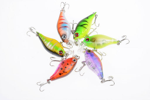 6x 4.5cm Popper Crank Bait Fishing Lure Lures Surface Tackle Saltwater - Outbackers