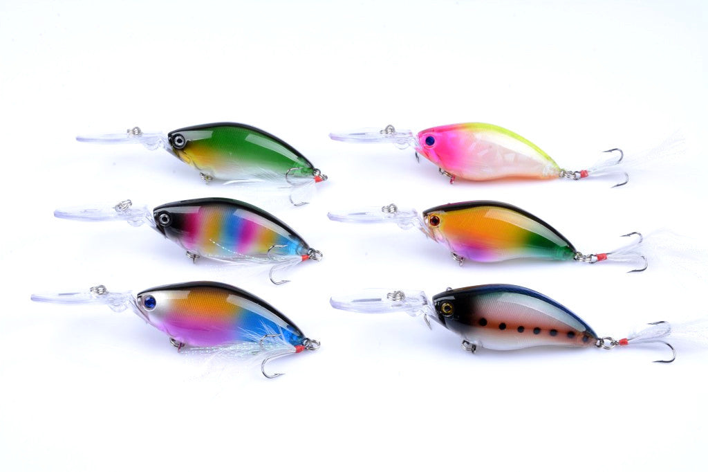 6x 8cm Popper Crank Bait Fishing Lure Lures Surface Tackle Saltwater