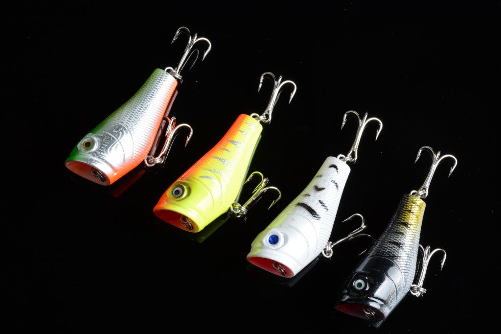 5X 5cm Popper Poppers Fishing Lure Lures Surface Tackle Fresh Saltwater - Outbackers