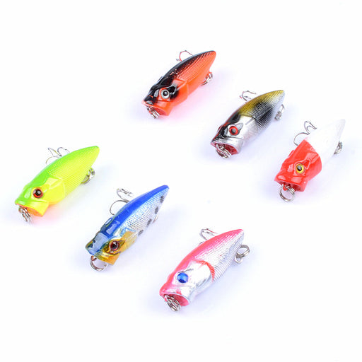 6X 3.5cm Popper Poppers Fishing Hard Lure Lures Surface Tackle Fresh Saltwater - Outbackers