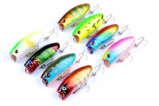8X 6cm Popper Poppers Fishing Lure Lures Surface Tackle Fresh Saltwater - Outbackers