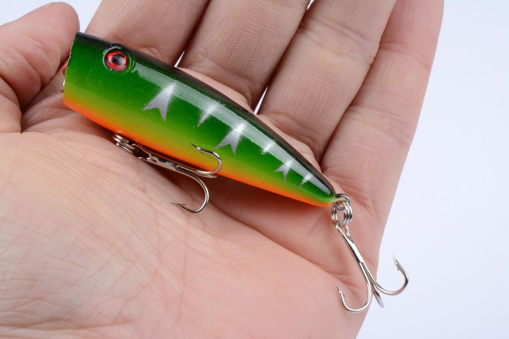 5X 7cm Popper Poppers Fishing Lure Lures Surface Tackle Fresh Saltwater - Outbackers