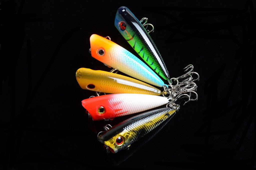 5X 6cm Popper Poppers Fishing Lure Lures Surface Tackle Fresh Saltwater - Outbackers