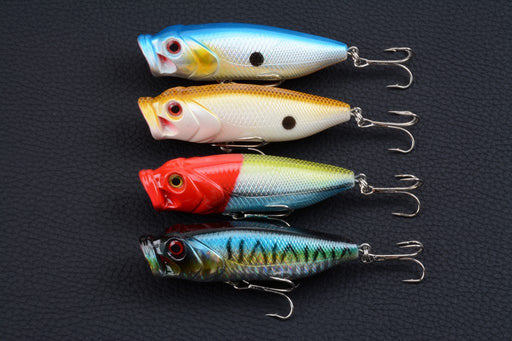 4X 8cm Popper Poppers Fishing Lure Lures Surface Tackle Fresh Saltwater - Outbackers