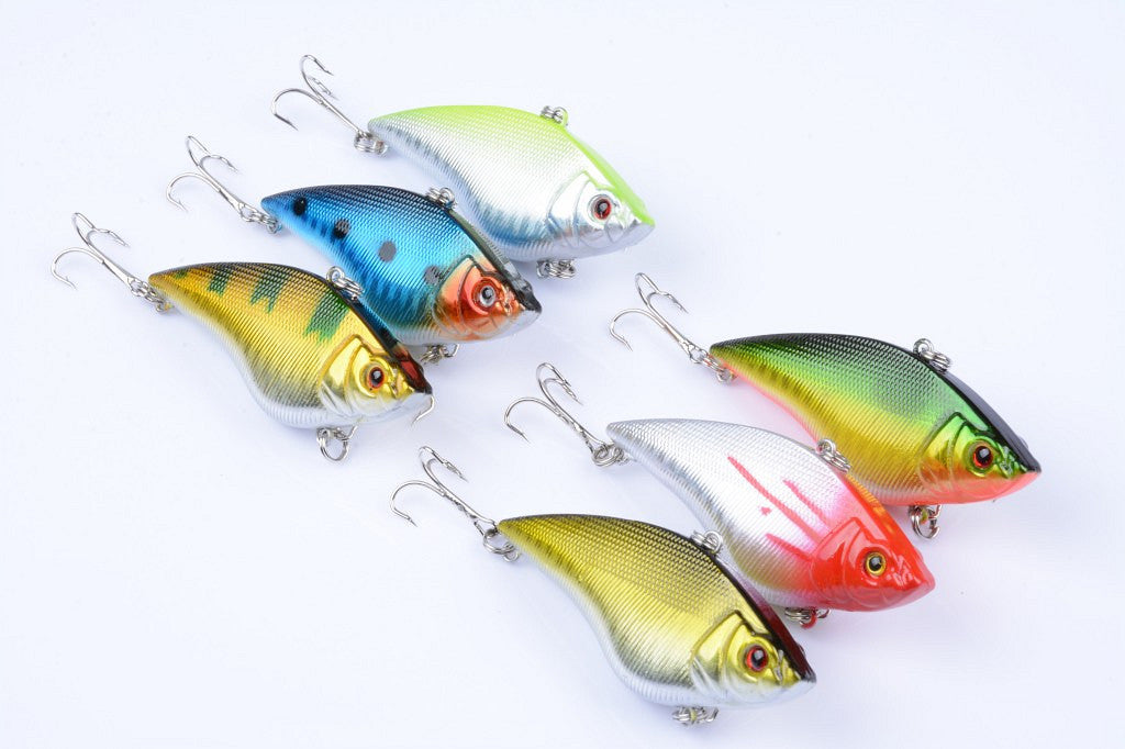 6x 7cm Vib Bait Fishing Lure Lures Hook Tackle Saltwater - Outbackers