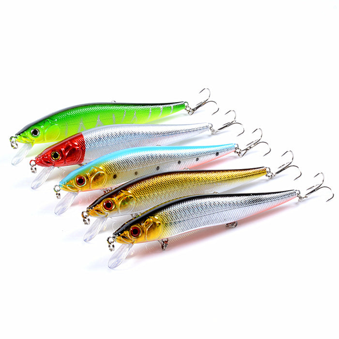 5x Popper Minnow 14cm Fishing Lure Lures Surface Tackle Fresh Saltwater - Outbackers