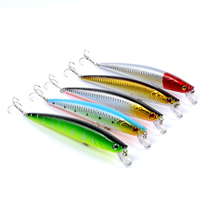 5x Popper Minnow 13cm Fishing Lure Lures Surface Tackle Fresh Saltwater - Outbackers