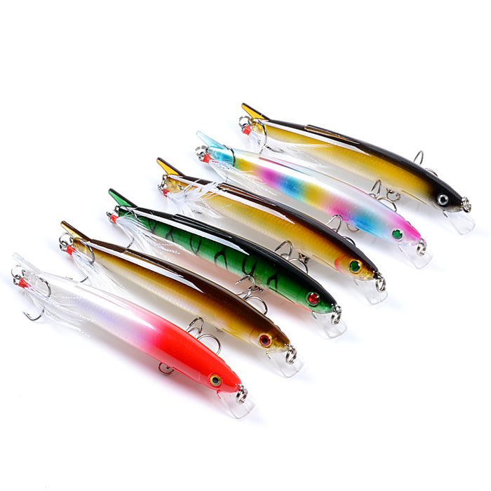 6x Popper Minnow 11.7cm Fishing Lure Lures Surface Tackle Fresh Saltwater - Outbackers