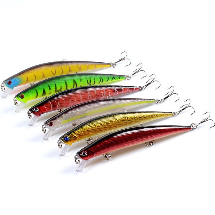 6x Popper Minnow 12.5cm Fishing Lure Lures Surface Tackle Fresh Saltwater - Outbackers