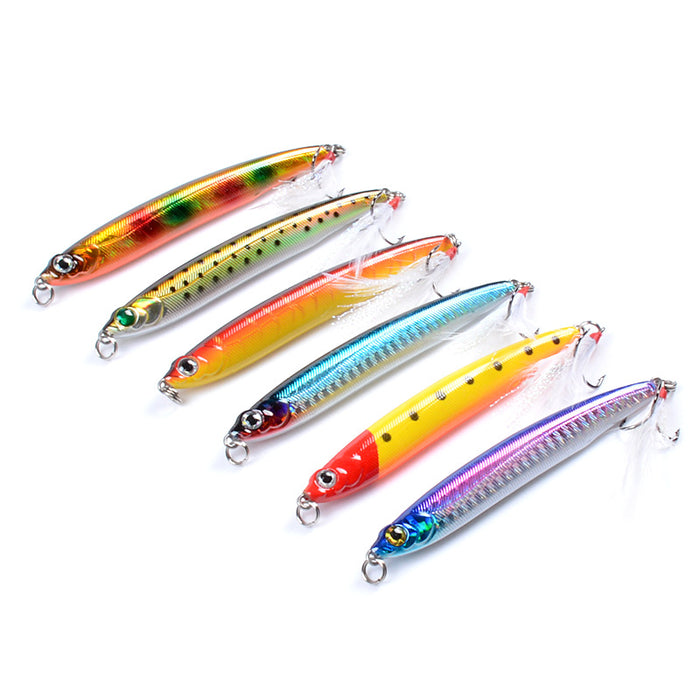 6x Popper Minnow 10cm Fishing Lure Lures Surface Tackle Fresh Saltwater - Outbackers