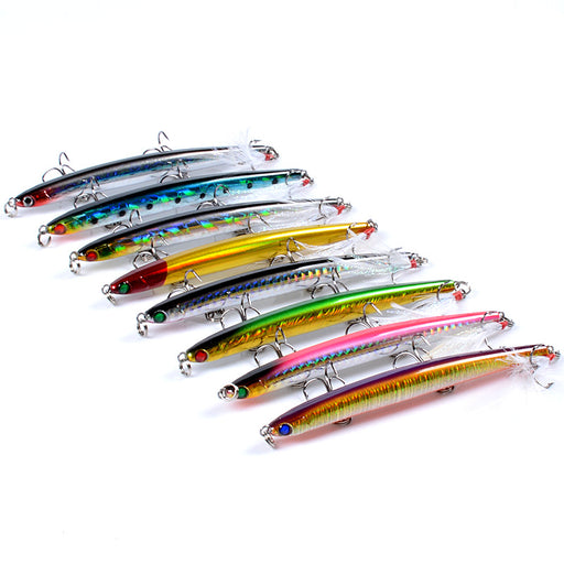 8x Popper Minnow 11.7cm Fishing Lure Lures Surface Tackle Fresh Saltwater - Outbackers