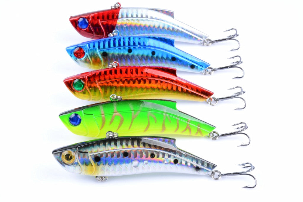 5x 9cm Vib Bait Fishing Lure Lures Hook Tackle Saltwater - Outbackers