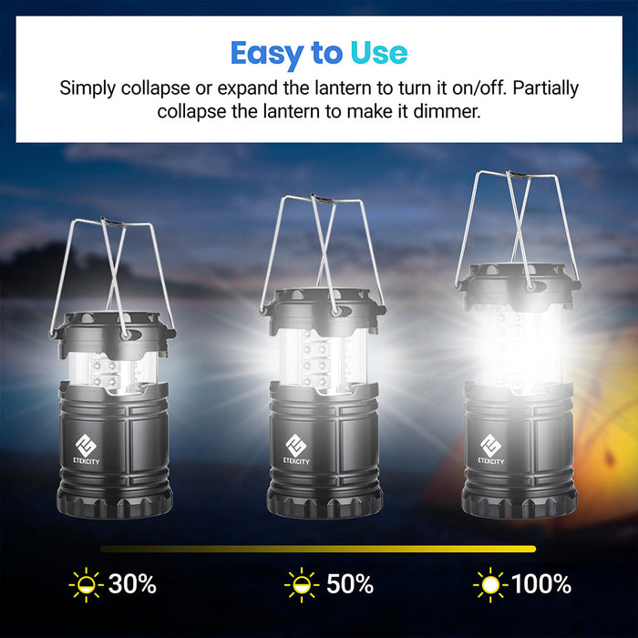 Etekcity Lantern Camping Lantern - 4 Pack - Black - Outbackers