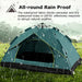 Waterproof Automatic Camping Tent 3-4 Person Come with Moisture Proof Pad(Blue) - Outbackers