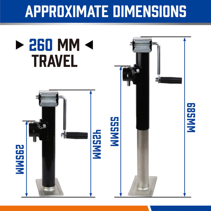 2x Trailer Caravan Canopy Jack Stand 2267kg/ 5000lbs Heavy Duty Weld Bracket - Outbackers