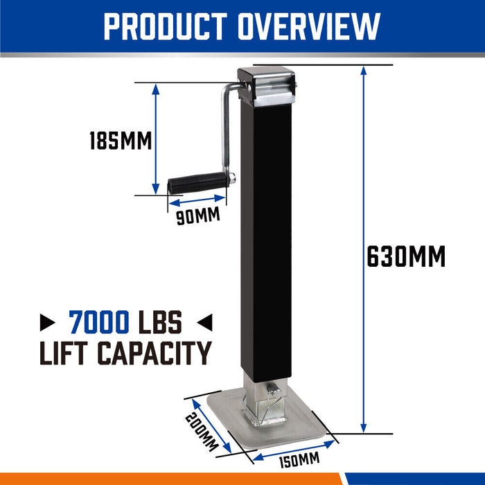 4x Trailer Caravan Canopy Jack Leg Stand Heavy Duty 3175KG 7000lbs Side Handle - Outbackers