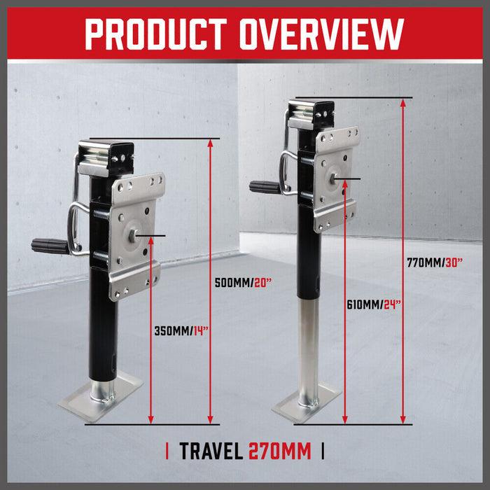 Trailer Caravan Canopy Jack Leg Stand Heavy Duty 2267KG/5000lbs Side Handle - Outbackers