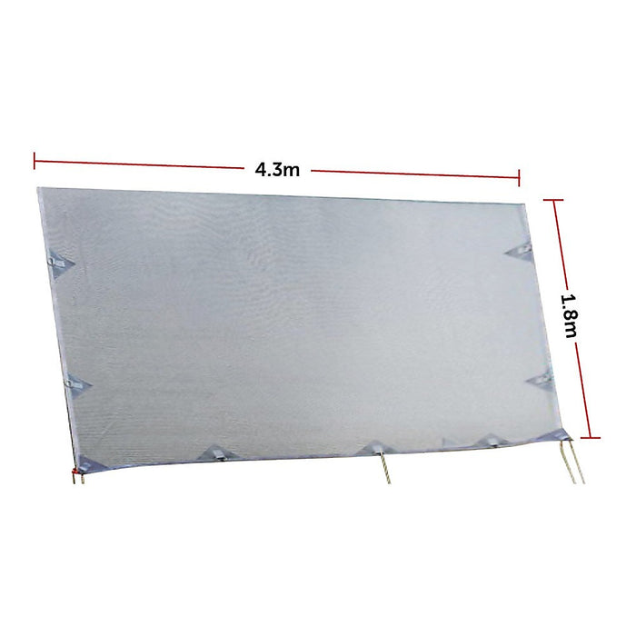 4.3m Caravan Privacy Screen Side Sunscreen Sun Shade for 15' Roll Out Awning - Outbackers