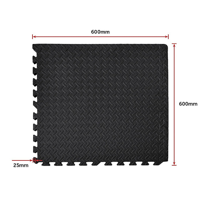 12 Tiles EVA Rubber Foam Gym Mat 60cm x 60cm 2.5cm Fitness Flooring - Outbackers