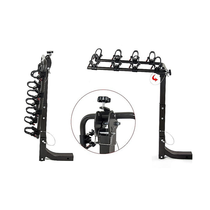 Premium 4-Bike Carrier Rack Hitch Mount Swing Down Bicycle Rack W/ 2" Receiver - Outbackers