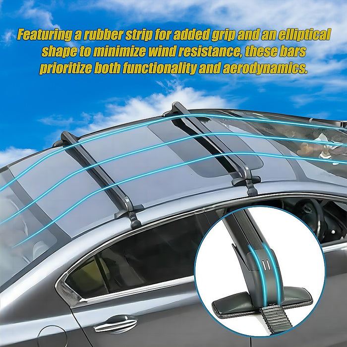 Lockable Aluminium Car Roof Rack Bars Without Rail Anti Theft Luggage Carrier - Outbackers