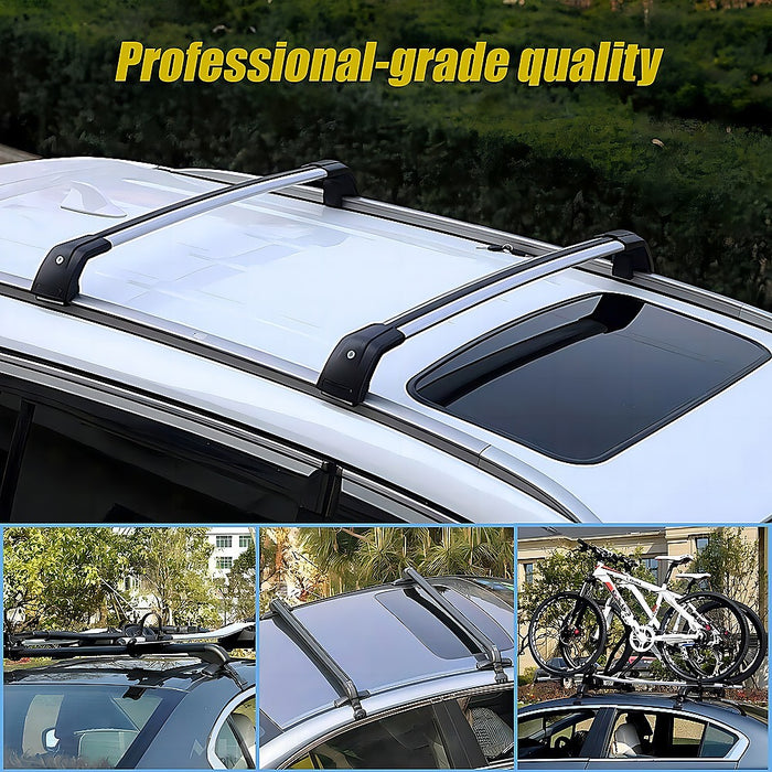 Lockable Aluminium Car Roof Rack Bars Without Rail Anti Theft Luggage Carrier - Outbackers