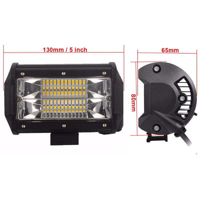 2x 5inch Flood LED Light Bar Offroad Boat Work Driving Fog Lamp Truck Scene 4x4 - Outbackers